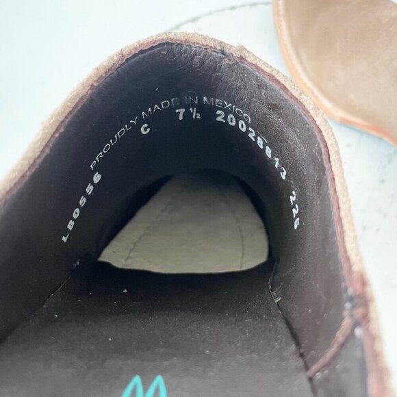 Lane Plain Jane Mule Womens 7.5 Latte Suede Cowboy Boots Western Slip On Short - Picture 9 of 11